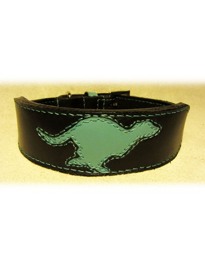 "Black Runner" - Whippet Dog leather Collar