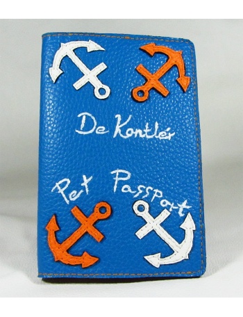 "Anchor" - handmade leather pet passport